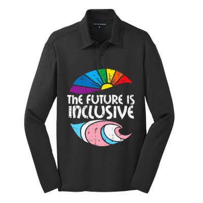 Future Inclusive Tran Pride Lgbt Silk Touch Performance Long Sleeve Polo