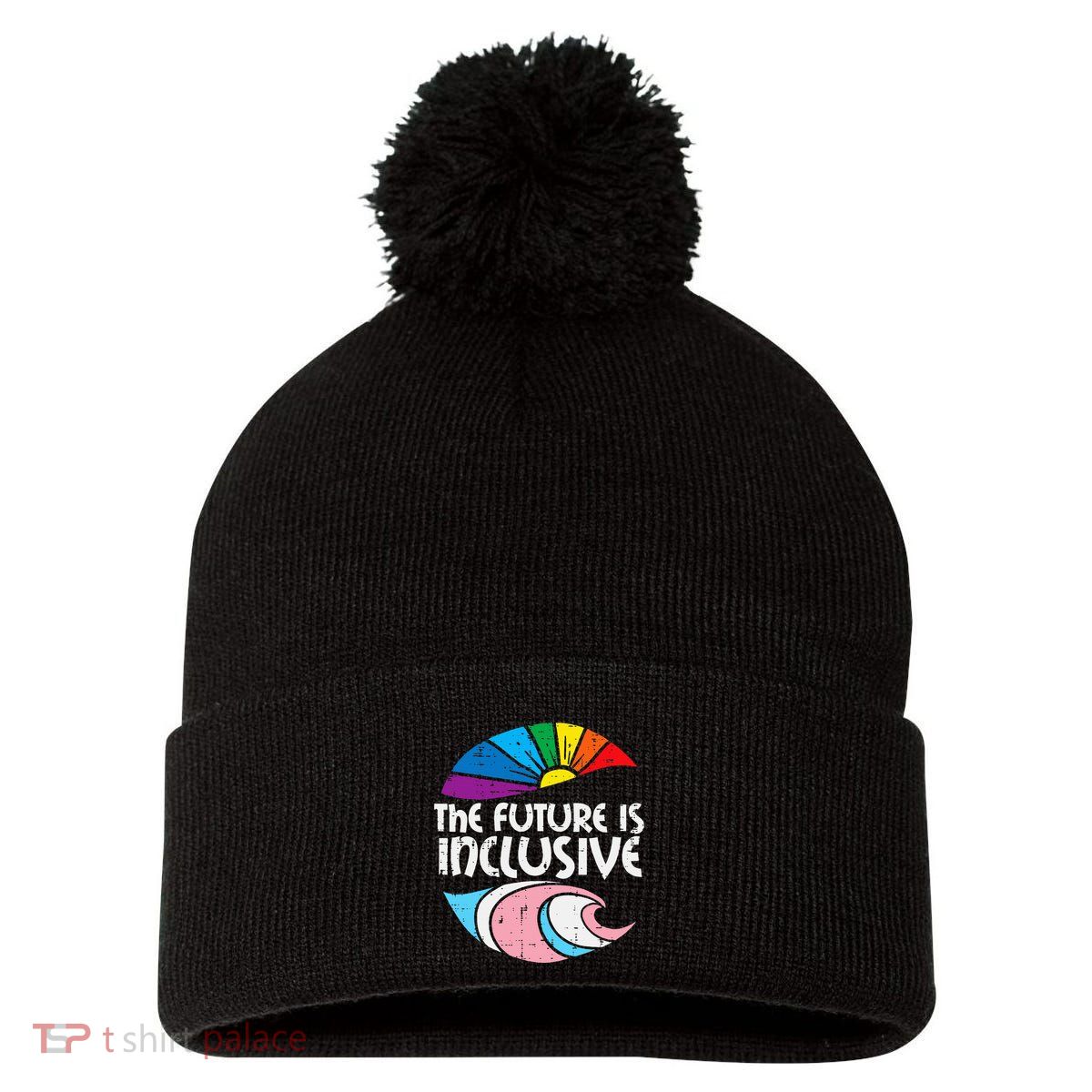 Future Inclusive Tran Pride Lgbt Pom Pom 12in Knit Beanie