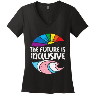 Future Inclusive Tran Pride Lgbt Women's V-Neck T-Shirt