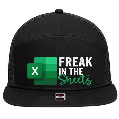 Freak In The Sheets Accountant Funny Spreadsheet Excel 7 Panel Mesh Trucker Snapback Hat