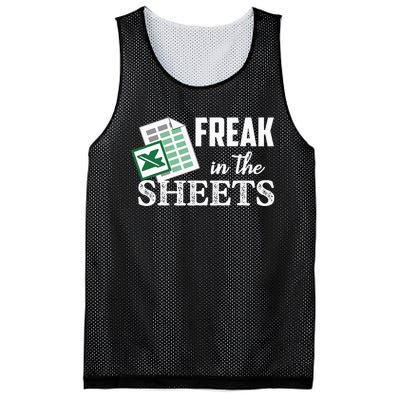 Freak In The Excel Sheets Funny Accountant Mesh Reversible Basketball Jersey Tank