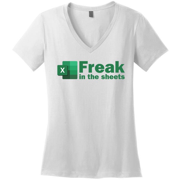 Freak In The Excel Sheets Women's V-Neck T-Shirt