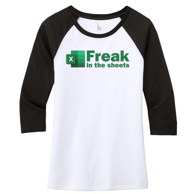 Freak In The Excel Sheets Women's Tri-Blend 3/4-Sleeve Raglan Shirt