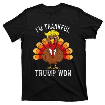 Funny IM Thankful Trump Won Took America Back Thanksgiving T-Shirt