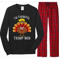 Funny IM Thankful Trump Won Took America Back Thanksgiving Long Sleeve Pajama Set