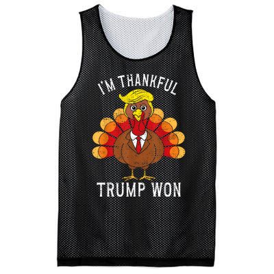 Funny IM Thankful Trump Won Took America Back Thanksgiving Mesh Reversible Basketball Jersey Tank