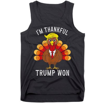 Funny IM Thankful Trump Won Took America Back Thanksgiving Tank Top