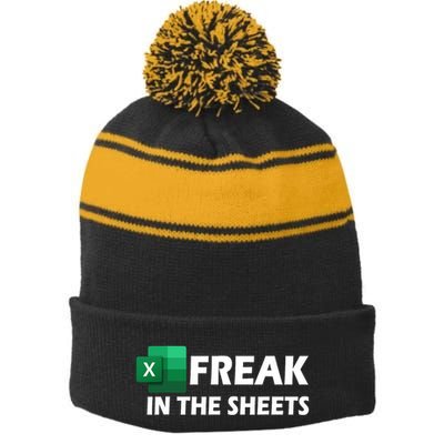 Freak In The Sheets Excel Freak In The Spreadsheets Stripe Pom Pom Beanie