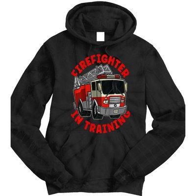 Firefighter In Training  Fire Truck Tie Dye Hoodie