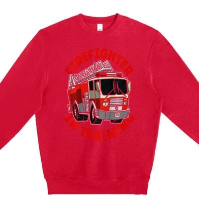 Firefighter In Training  Fire Truck Premium Crewneck Sweatshirt