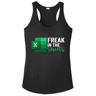 Freak In The Sheets Accountant Funny Spreadsheet Excel Ladies PosiCharge Competitor Racerback Tank