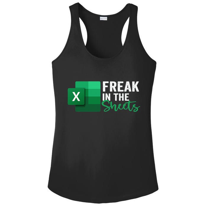 Freak In The Sheets Accountant Funny Spreadsheet Excel Ladies PosiCharge Competitor Racerback Tank