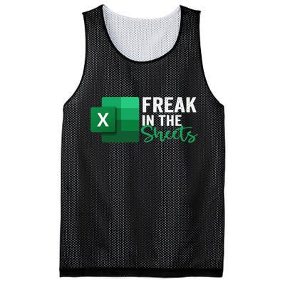 Freak In The Sheets Accountant Funny Spreadsheet Excel Mesh Reversible Basketball Jersey Tank