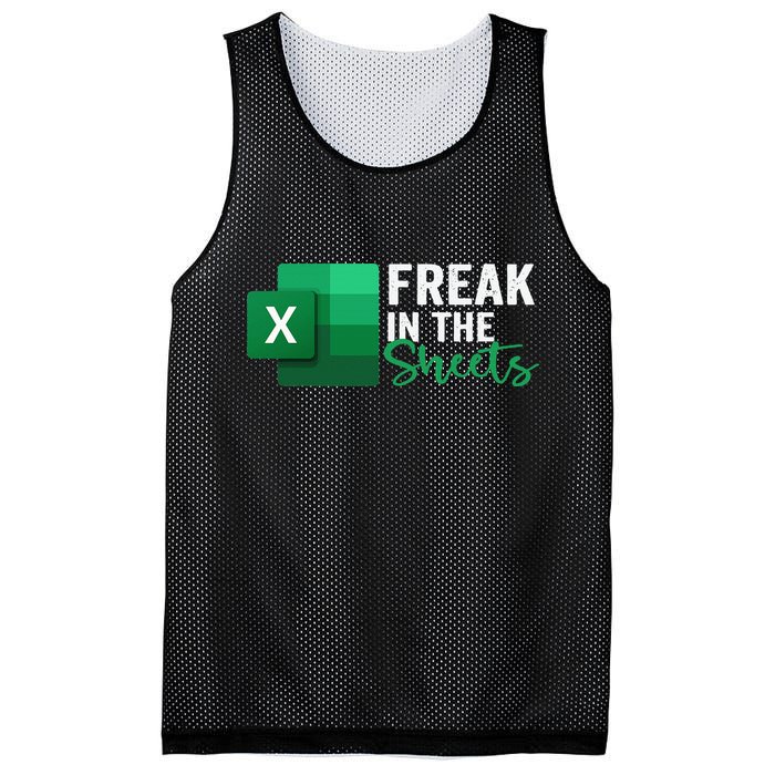 Freak In The Sheets Accountant Funny Spreadsheet Excel Mesh Reversible Basketball Jersey Tank