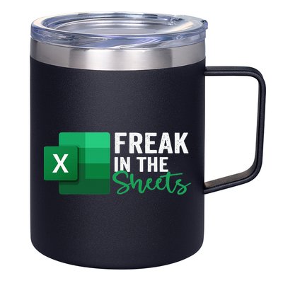 Freak In The Sheets Accountant Funny Spreadsheet Excel 12oz Stainless Steel Coffee Mug
