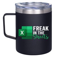 Freak In The Sheets Accountant Funny Spreadsheet Excel 12oz Stainless Steel Coffee Mug