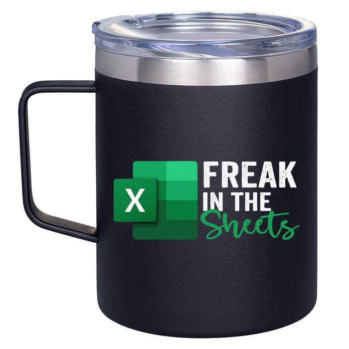 Freak In The Sheets Accountant Funny Spreadsheet Excel 12oz Stainless Steel Coffee Mug