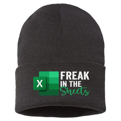 Freak In The Sheets Accountant Funny Spreadsheet Excel Sustainable Knit Beanie