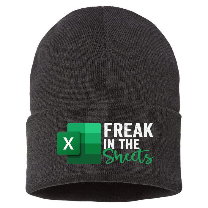 Freak In The Sheets Accountant Funny Spreadsheet Excel Sustainable Knit Beanie