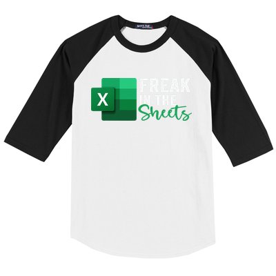 Freak In The Sheets Accountant Funny Spreadsheet Excel Baseball Sleeve Shirt