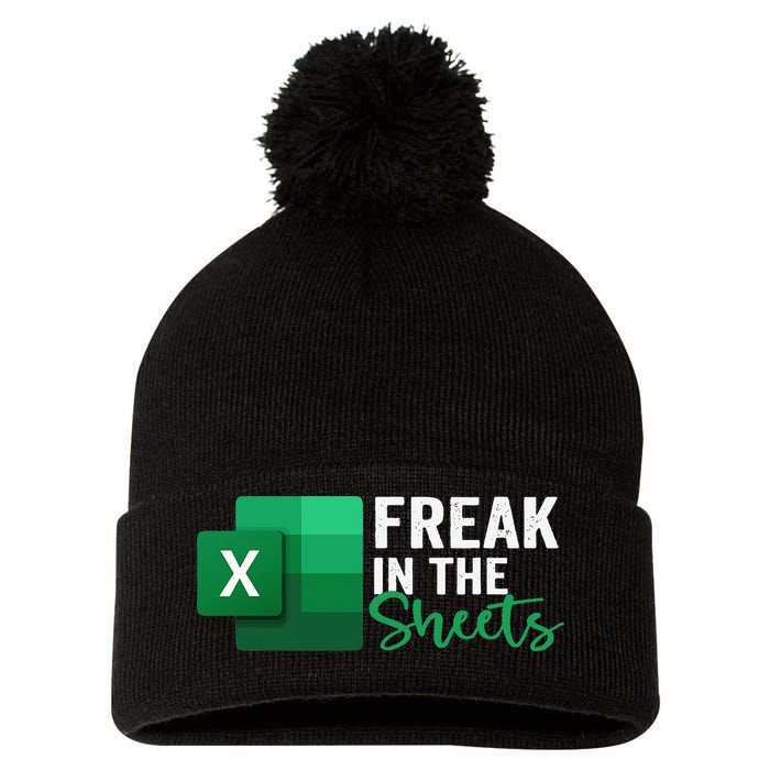 Freak In The Sheets Accountant Funny Spreadsheet Excel Pom Pom 12in Knit Beanie