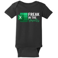 Freak In The Sheets Accountant Funny Spreadsheet Excel Baby Bodysuit