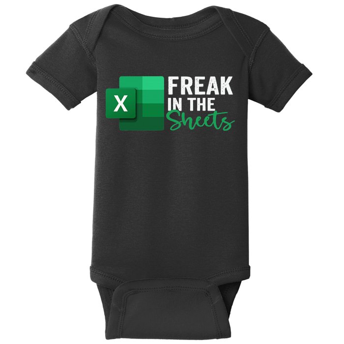 Freak In The Sheets Accountant Funny Spreadsheet Excel Baby Bodysuit