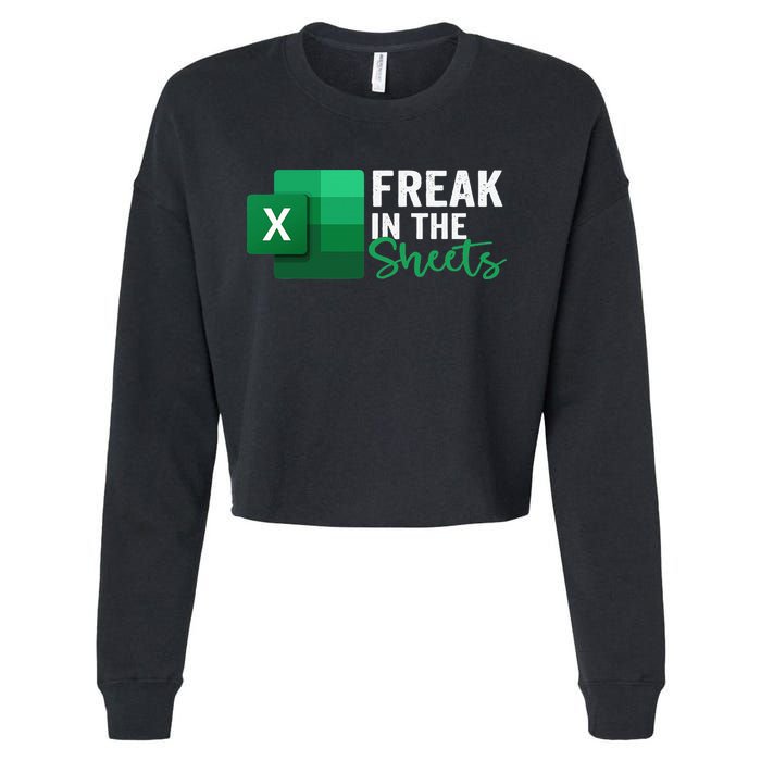 Freak In The Sheets Accountant Funny Spreadsheet Excel Cropped Pullover Crew