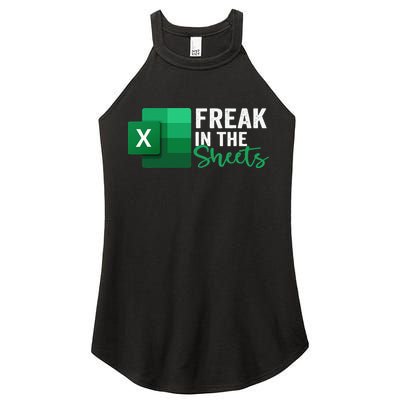 Freak In The Sheets Accountant Funny Spreadsheet Excel Women's Perfect Tri Rocker Tank