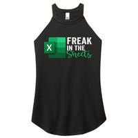 Freak In The Sheets Accountant Funny Spreadsheet Excel Women's Perfect Tri Rocker Tank