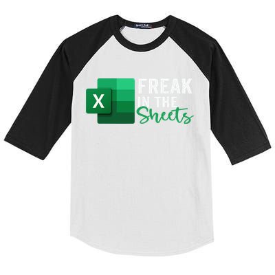Freak In The Sheets Accountant Funny Spreadsheet Excel Kids Colorblock Raglan Jersey