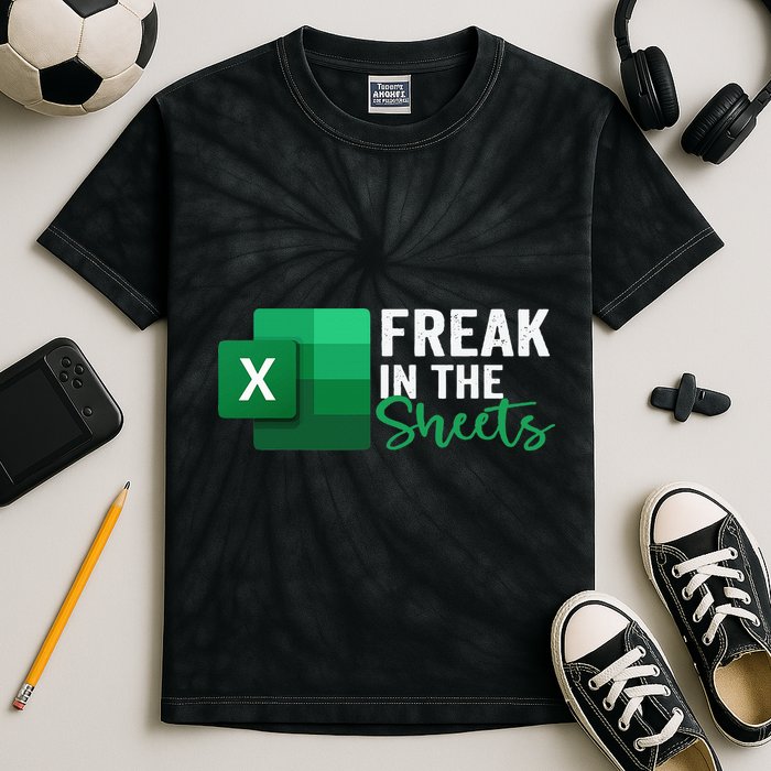 Freak In The Sheets Accountant Funny Spreadsheet Excel Kids Tie-Dye T-Shirt