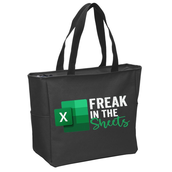 Freak In The Sheets Accountant Funny Spreadsheet Excel Zip Tote Bag