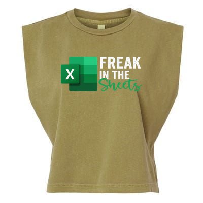 Freak In The Sheets Accountant Funny Spreadsheet Excel Garment-Dyed Women's Muscle Tee