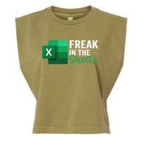 Freak In The Sheets Accountant Funny Spreadsheet Excel Garment-Dyed Women's Muscle Tee