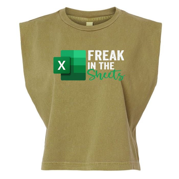 Freak In The Sheets Accountant Funny Spreadsheet Excel Garment-Dyed Women's Muscle Tee