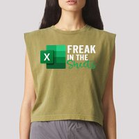 Freak In The Sheets Accountant Funny Spreadsheet Excel Garment-Dyed Women's Muscle Tee