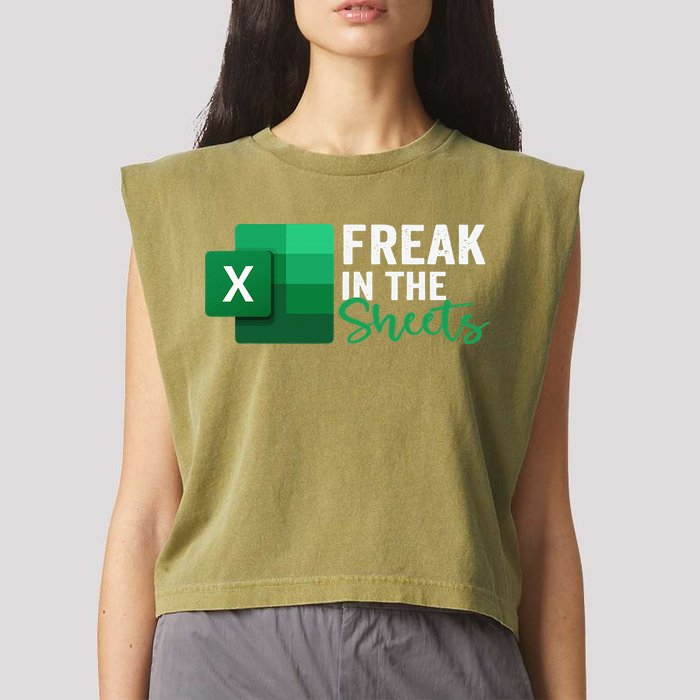 Freak In The Sheets Accountant Funny Spreadsheet Excel Garment-Dyed Women's Muscle Tee