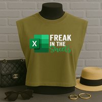 Freak In The Sheets Accountant Funny Spreadsheet Excel Garment-Dyed Women's Muscle Tee