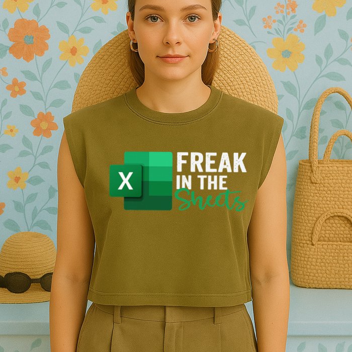 Freak In The Sheets Accountant Funny Spreadsheet Excel Garment-Dyed Women's Muscle Tee