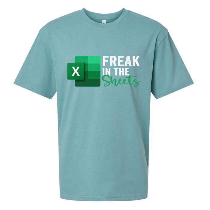 Freak In The Sheets Accountant Funny Spreadsheet Excel Sueded Cloud Jersey T-Shirt