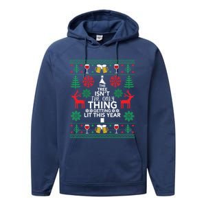 Funny Ing Tree Beer Ugly Christmas Sweaters Gift Performance Fleece Hoodie