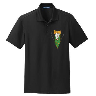 Funny Irish Tuxedo Costume St Patricks Day Gift Irish lover Dry Zone Grid Polo