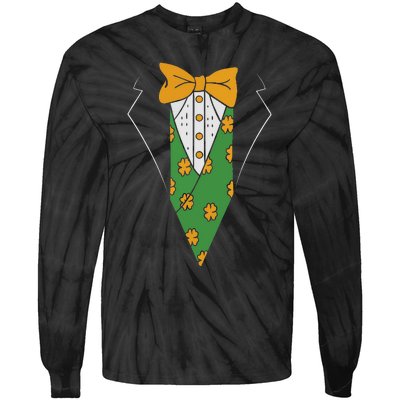 Funny Irish Tuxedo Costume St Patricks Day Gift Irish lover Tie-Dye Long Sleeve Shirt