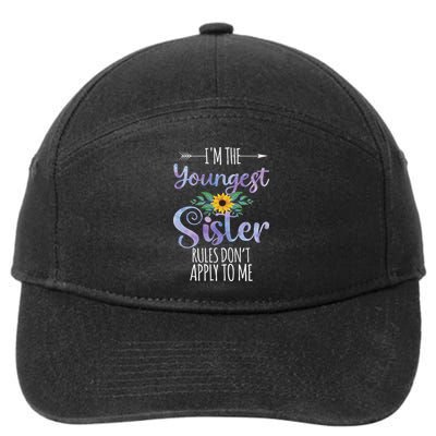 Funny I'm The Youngest Sister Rules Don't Apply To Me Family 7-Panel Snapback Hat