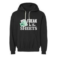 Freak In The Excel Sheets Funny Accountant Spreadsheet Garment-Dyed Fleece Hoodie