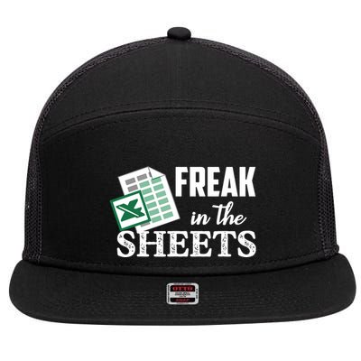 Freak In The Excel Sheets Funny Accountant Spreadsheet 7 Panel Mesh Trucker Snapback Hat