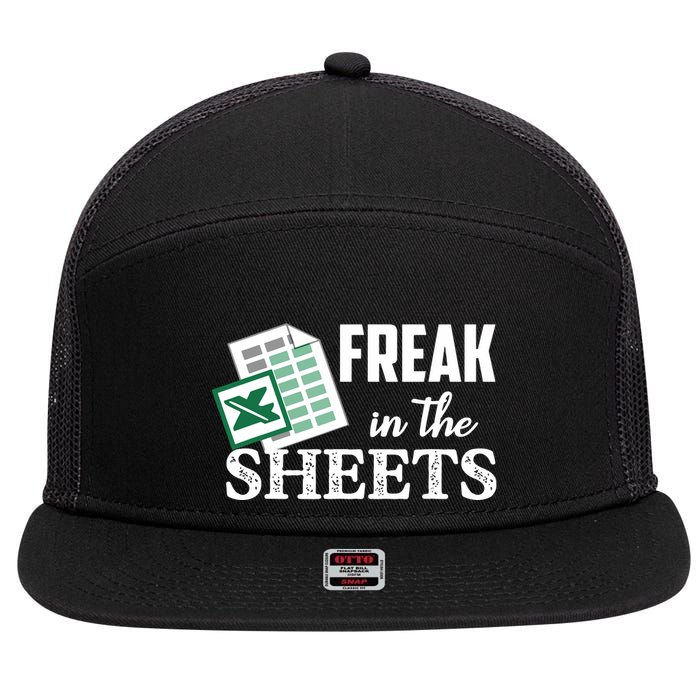 Freak In The Excel Sheets Funny Accountant Spreadsheet 7 Panel Mesh Trucker Snapback Hat