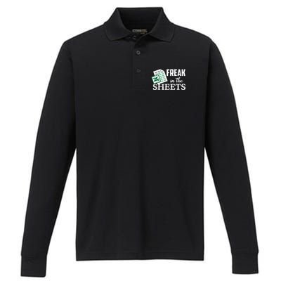 Freak In The Excel Sheets Funny Accountant Spreadsheet Performance Long Sleeve Polo