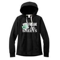 Freak In The Excel Sheets Funny Accountant Spreadsheet Women's Fleece Hoodie